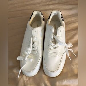Old Navy White Sneakers with Leopard Heel